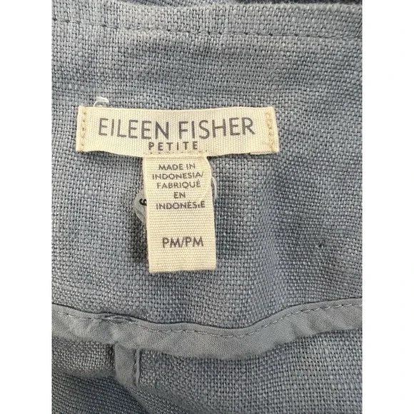 Eileen Fisher 100% Organic Linen Open Jacket Pockets Gray sz P/M - Picture 5 of 5